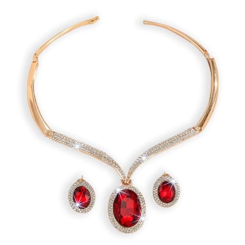 Shining Diva Fashion Necklace Jewellery Set for Women Latest Stylish Design Fancy Crystal (16787s)