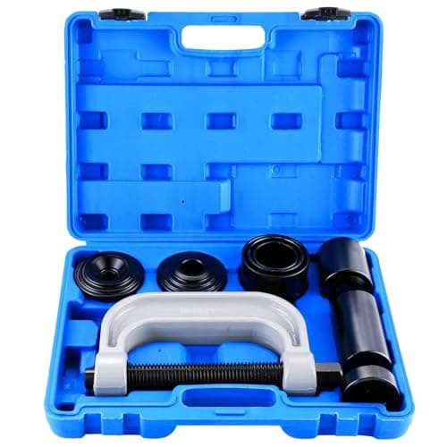 DASBET Ball Joint Removal Tool Kit Ball Joint Press U Joint Removal Kit Heavy Duty Ball Joint Press Fits Most 2WD and 4WD Cars Light Trucks 10PCS Ball Joint Service Tool Bushing Press Kit Blue