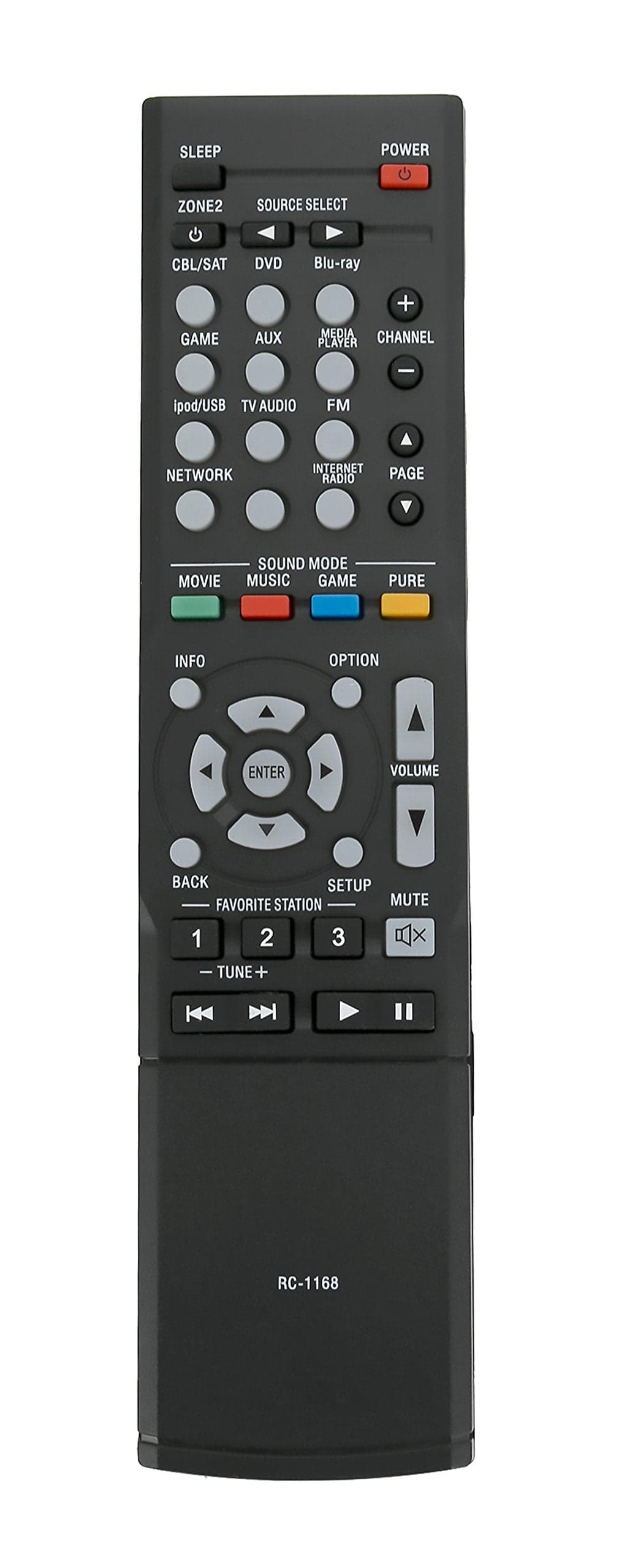 New RC-1168 Replace Remote fit for Denon AVR-1612 AVR-1613 AVR-1713 RC-1181 RC-1168 AVR-E400 AVR-S710W AVR-X1100W RC-1196 AVR-S500BT AVR-X510BT AVR-S700W AVR-X2100W AV Receiver