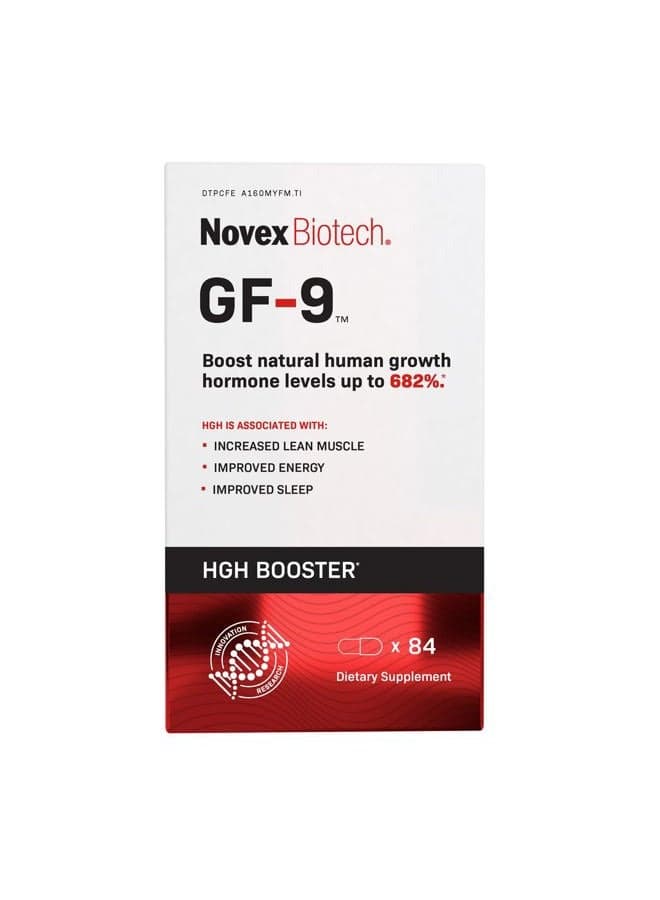 GF-9 – HGH Boosting Supplement for Men – Workout Complex for Men – Support Energy, Endurance, Sleep, 84 Ct (21-Day Supply)