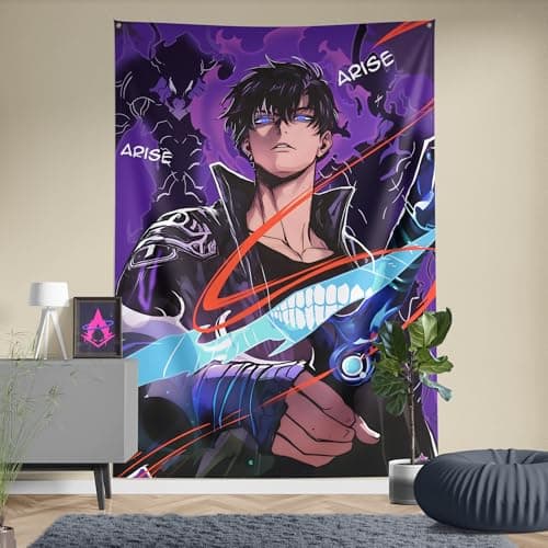 ComicSense.xyz Arise Printed Anime Tapestry, Anime Theme Backdrop for Wall Hanging Home Decor Bedroom Living Room - 80 X 51 Inches