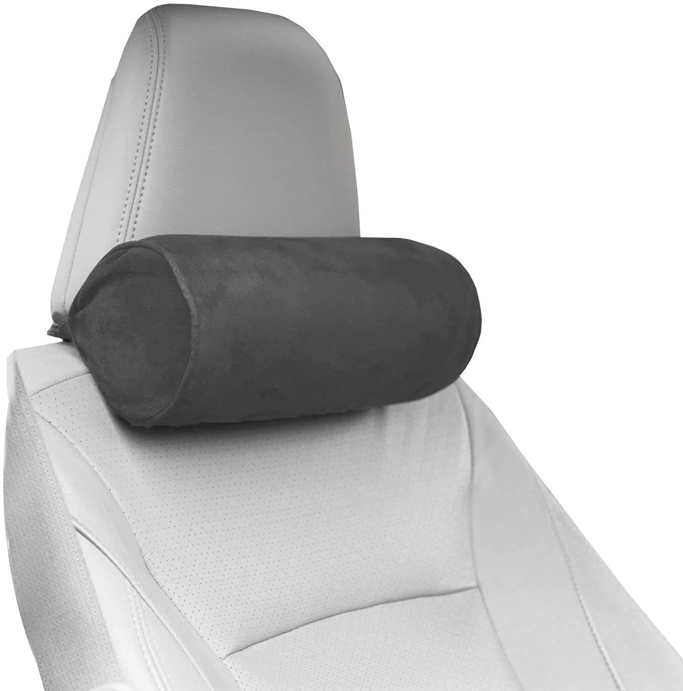 PumPum Car Headrest Pillow, Travel Neck Support Cushion for Pain, and Cervical Support with Adjustable Straps for Car Seat, Home and Office,Grey
