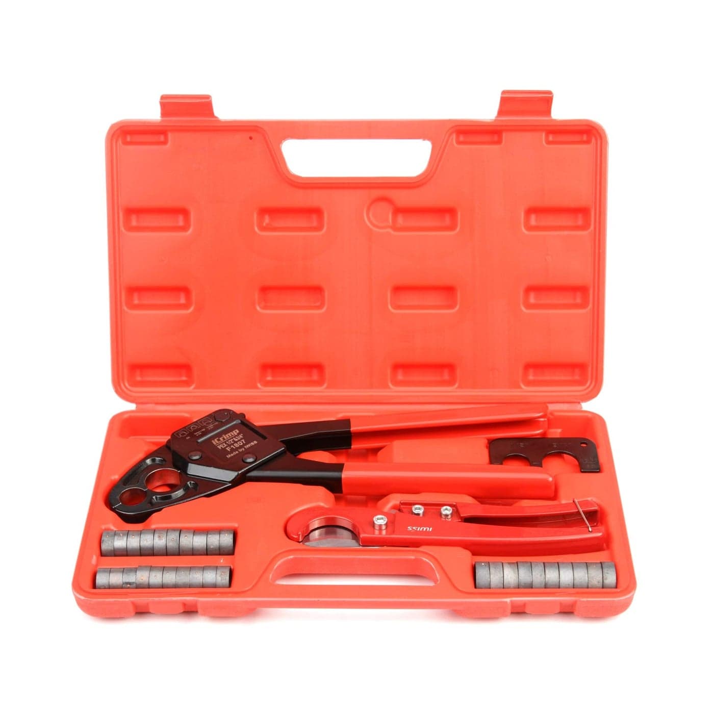 iCrimp Angle Head F1807 PEX Pipe Crimping Tool for Copper Rings IWS1234W1234inchCombo Crimper Kit Suitable for Tight Spaces