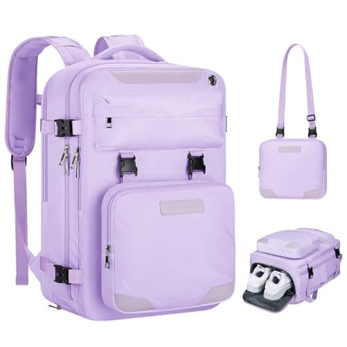 Maelstrom Travel Backpack for Women Men30L Laptop Backpack Fits 17Inch LaptopCarry On Backpack for Airplanes with Crossbody BagShoe CompartmentToiletry Bag Purple Large