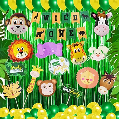 GRAND SHOP Jungle Theme Wild One Party Decoration Set of 57 Pcs