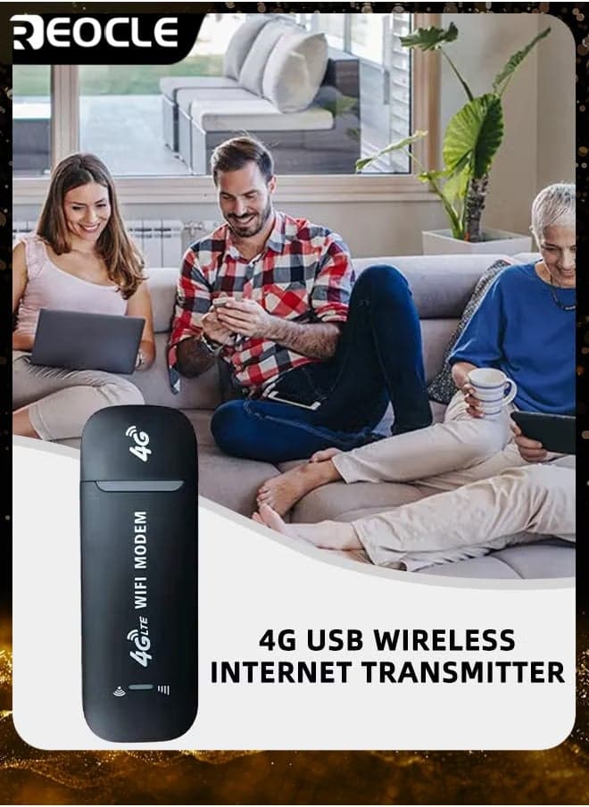 4G LTE USB Network Adapter High Speed Wireless WiFi Hotspot Router Modem Stick Mini Network Adapter with WiFi Hotspot Sharing Function & Plug and Play