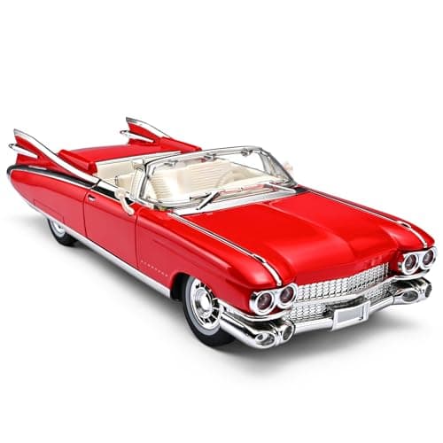 RZAPE Toy Car Models 124 Diecast Cars Eldorado Metal Model Car Carros De ColeccionModel Cars Kits for Adults and BoysPull Back Car with Lights and SoundsToy Cars for Boys Age 47Red