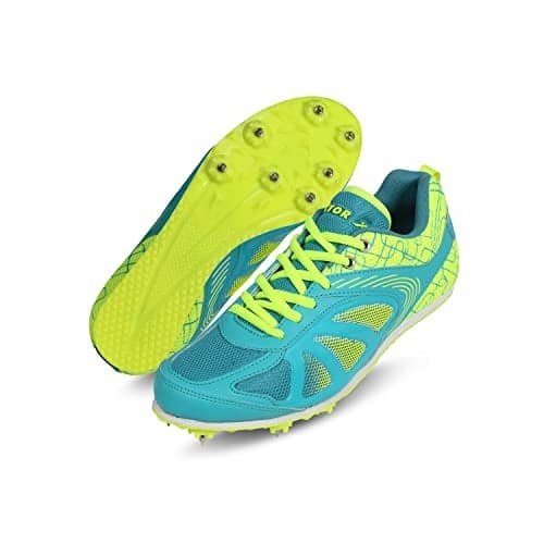 Vector X Bolted High-Performance Outdoor Running/Athletic Track and Field Shoes with Removeable Spike|Durable Sports Footwear Shoe for Adult, Men Women & Boys Kids (Seagreen, Size- 4)