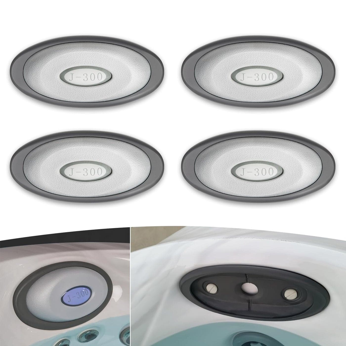 2472824 Spa Oval Pillow Insert Back Mount with LED Compatible Insert Fit for 2014 Jacuzzi J300 Series hot tubs 4Pack
