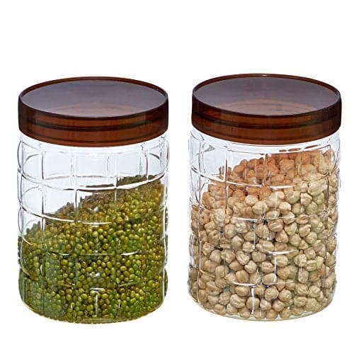 Steelo Solitare Plastic PET Container Set, 1.2 litres, Set of 2, Maroon