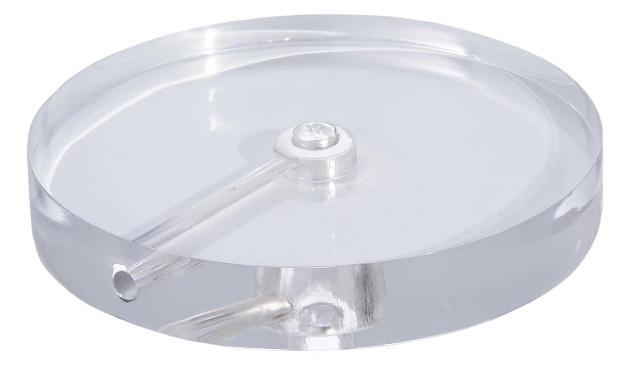 BP Lamp 6 Inch Diameter Round Clear Acrylic Lamp Base With Wire Way