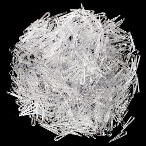 HUNNY-BUNCH Premium 200 Pcs U-Shape Plastic Alligator Clips, Clear Clips with Teeth for Garment Organization