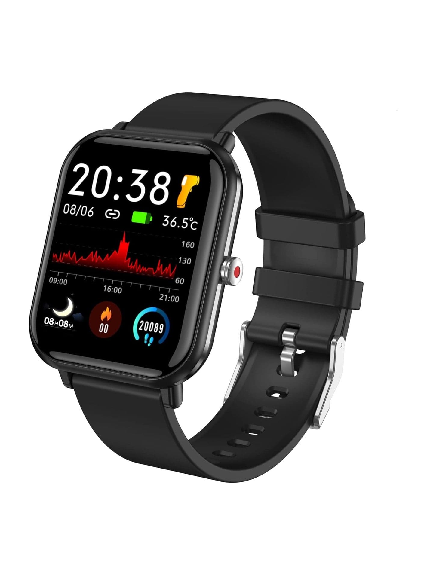 Smart Watch, Fitness Tracker with 24 Sports Modes, 5ATM Waterproof for Swimming, Monitor Steps Calorie Counter, 1.7 Inch Touch Screen Smart Watch Fitness Watch for Android iPhone (Black)