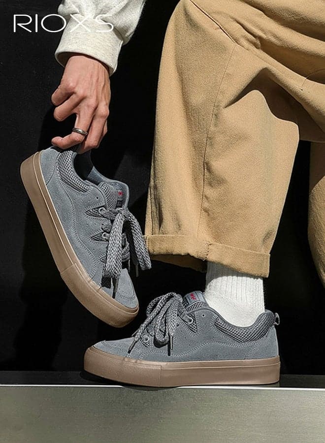 Low Top Sneaker for Men, Stylish Lace-up Canvas Sneakers, Men's Comfort Skateboarding Shoes, Lightweight Sports Shoes for Male, Casual Athlesiure Shoes, Mens Classic Silhouette Shoes, Non-Slip Trainers Tennis Shoes, Fashion Walking Shoes for Heading to Work/ Running Errands/ Going out with Friends,