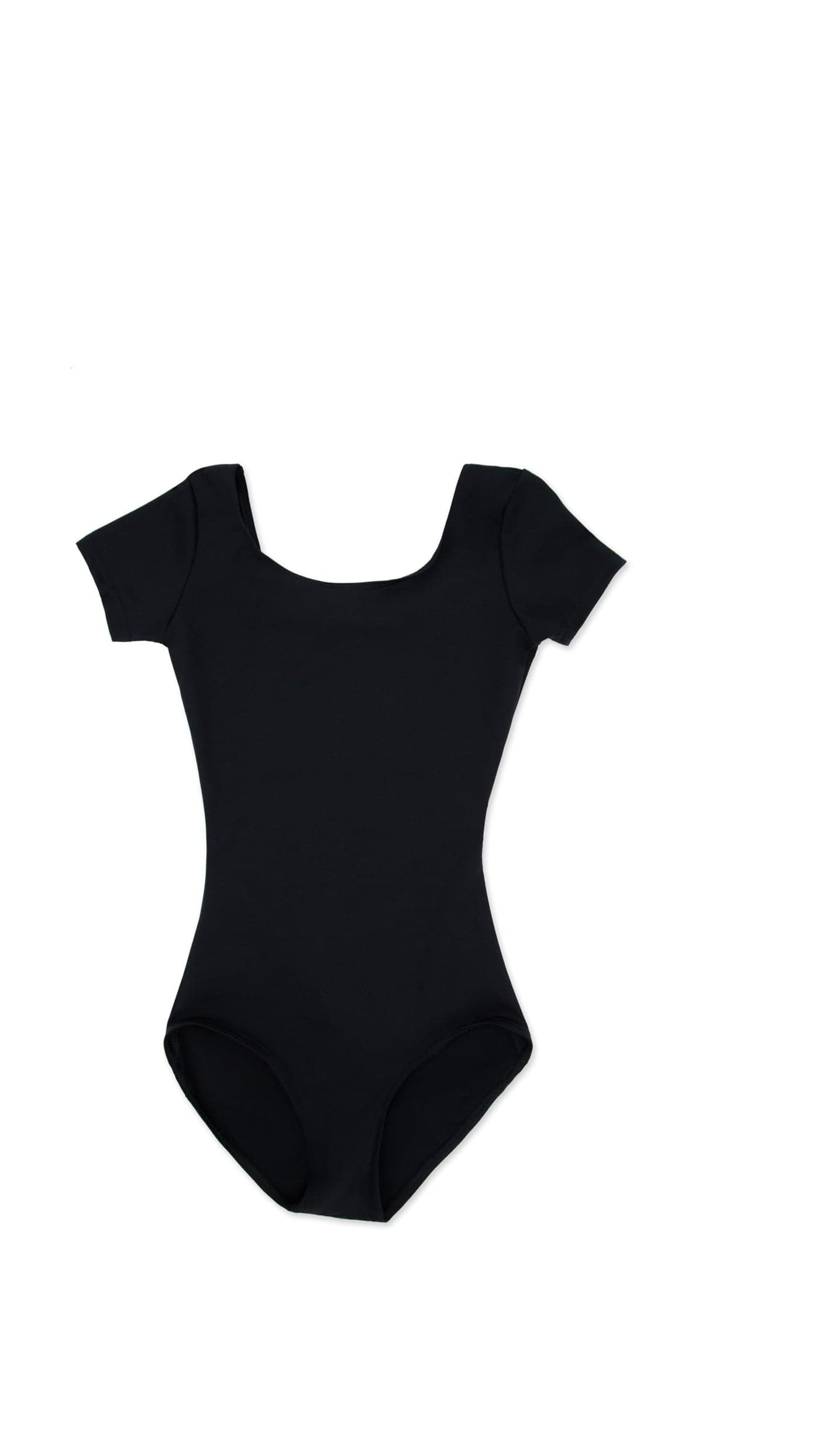 Capezio girls Team Basic Short Sleeve athletic leotards, Black, Toddler 2T-4T US