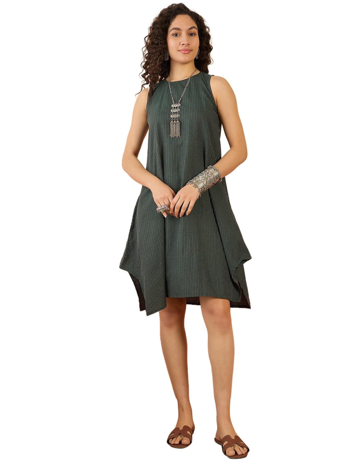 InWeave A-Line Dress Green