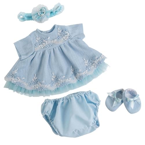 EKOKIZ Reborn Baby Dolls Clothes Girl Blue Baby Doll Clothes 1720 Inches Doll Outfits and Accessories for Newborn Girl