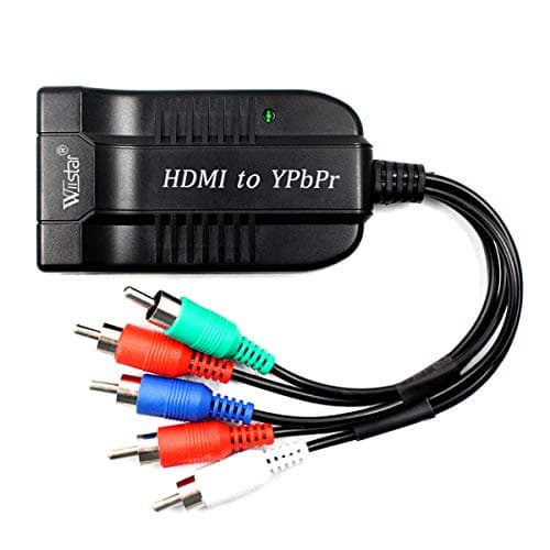 Wiistar HDMI to Component YPbPr Converter HDMI to Male 5RCA Component Adapter and R/L Audio Output for TVBOX,VHS,VCR,DVD