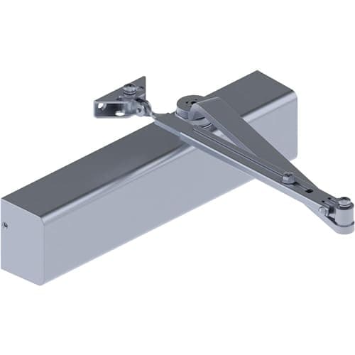 Hager 5200 Series Aluminum Slim Body Grade 1 Heavy Duty Door Closer, Multi-Mount, 1–6 Adjustable Spring Size, Sprayed Aluminum Finish