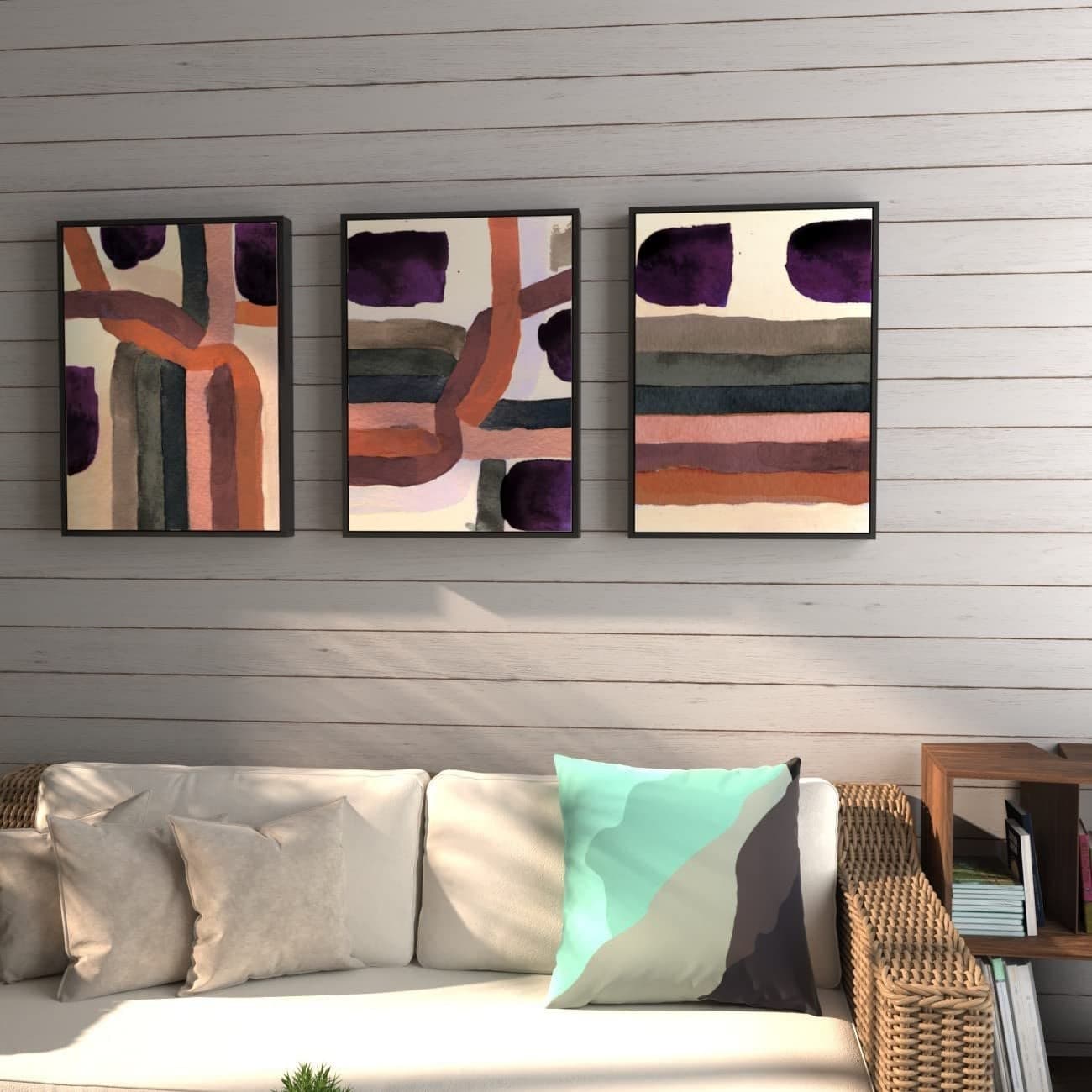 Painting Mantra Set of 3 Running Lines Wall Art Canvas Painting with Frame Luxury Decorative item for Home Decoration LivingDrawing Room Bedroom Office 13 x 17 Inches