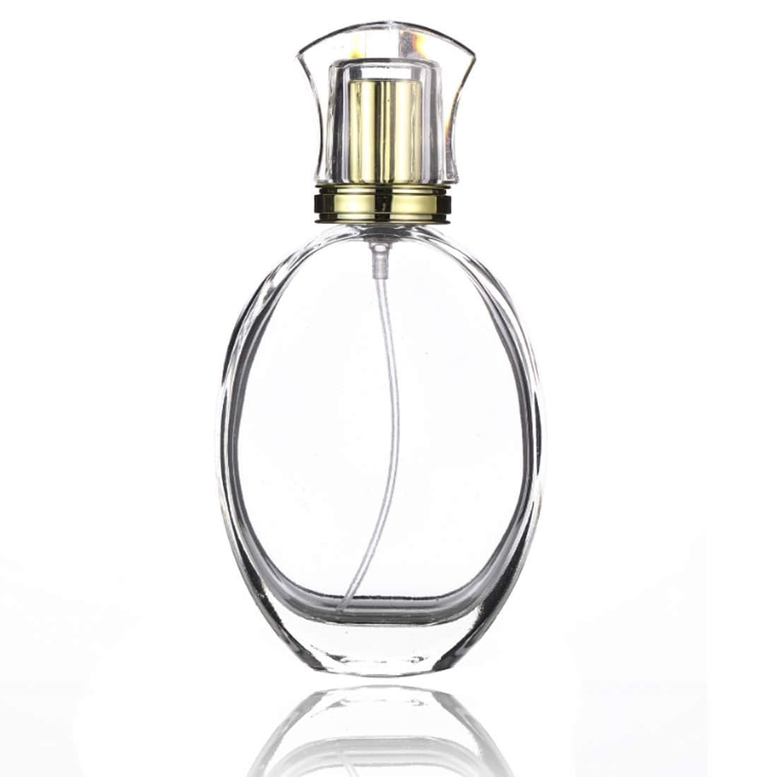 Enslz 50ml 17 oz Vintage Pumpkin Shape Spray Bottle Refillable Crystal Glass Atomizer Empty Fine Mist Spray Perfume Bottles Oval