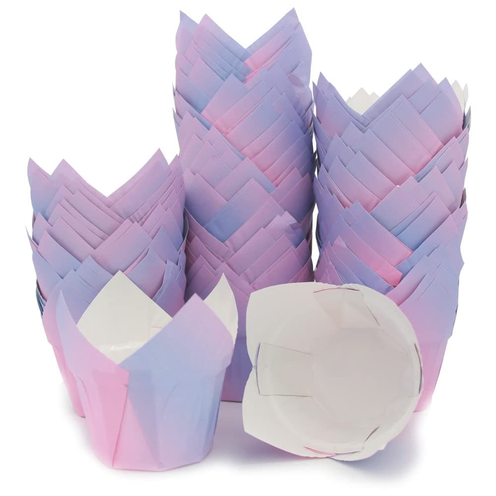 La Llareta 100 Pieces Tulip Cupcake Cases Cupcake Liners Muffin Liners Greaseproof Muffin Cups Cupsfor Baking Cakes Weddings Birthdays Parties