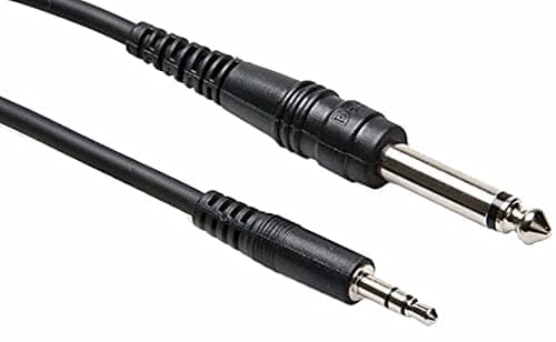 Hybite p38 Mono Male 6.3 mm to 3.5 mm Stereo EP Male Digital mic Cable for Amplifier DJ Console,Mixers & Guitar 5 M,Black