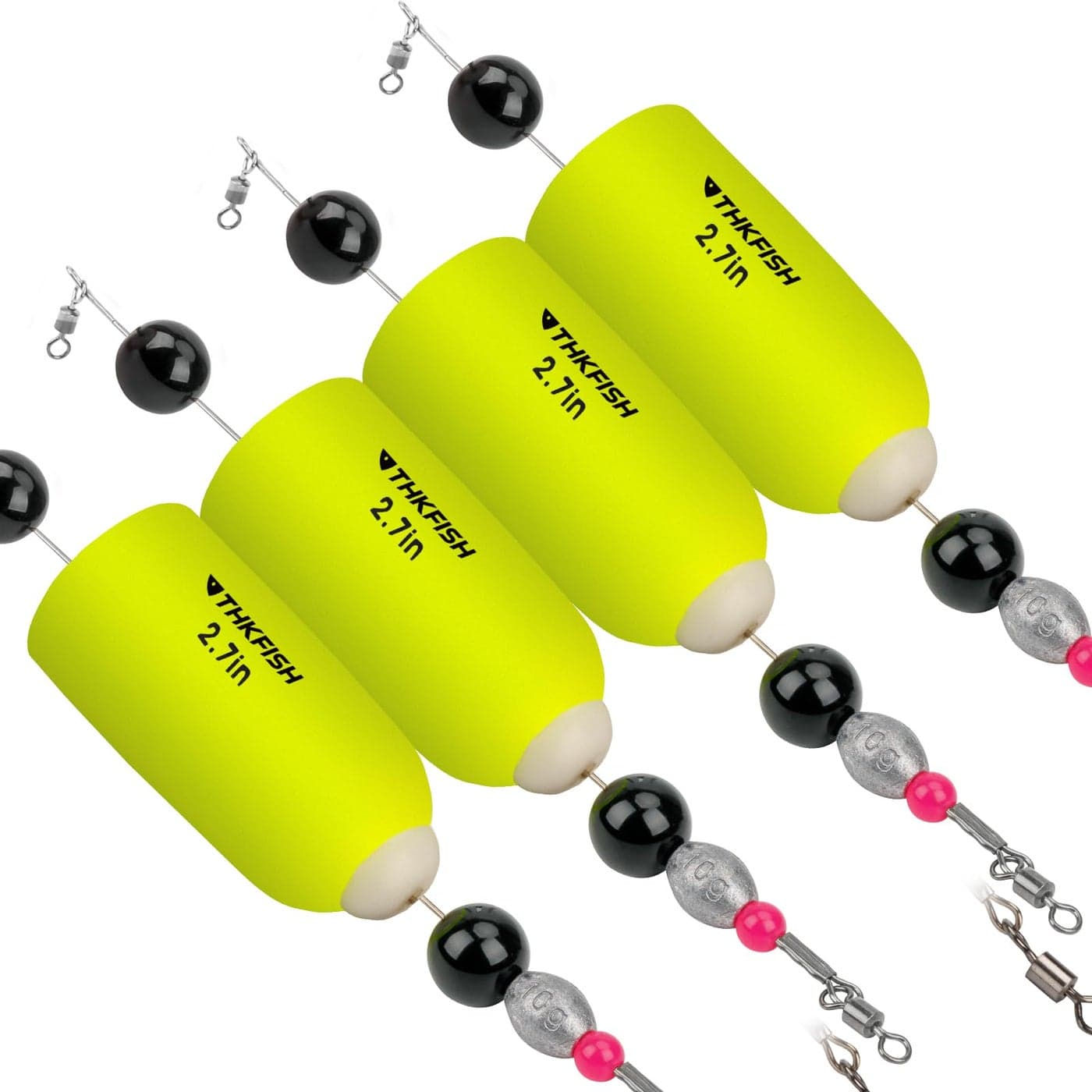 THKFISH Fishing Floats Bobbers Fishing Popping Cork Trout Float Rig Weighted Popping Floats Cork Trout Floats for Fishing Saltwater 4PCS