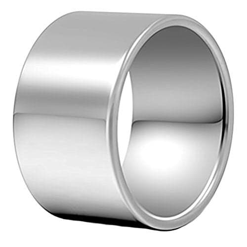 Fashion Month Men 14mm Big Tungsten Best Ring Silver Classic Wedding Engagement Band High Polished Flat Top Comfort Fit Size 11.5