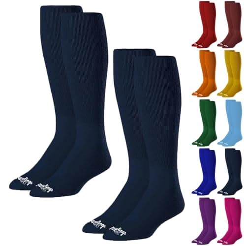 Rawlings Baseball/Softball Socks | 2 Pair | Navy Blue | Large