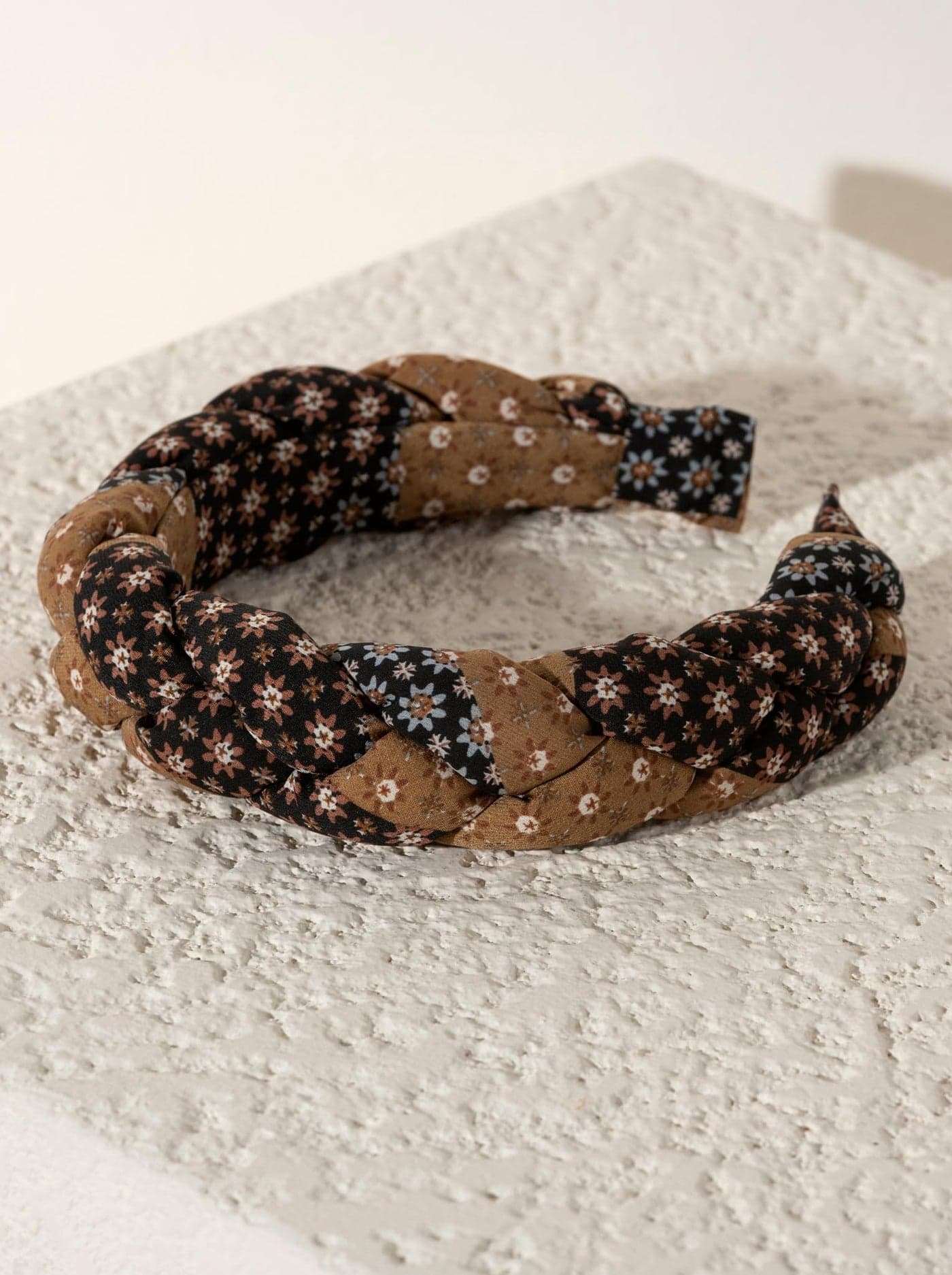 Shiraleah Braided Print Headband-Tan