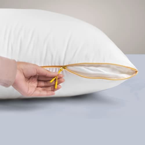 SleepyCat Cloud Pillow | Full-Size 100% Virgin Microfiber Pillow with No Lumps No Lint & No Shrinkage Guaranteed | 250TC Luxe Modal Fabric | Zipper Adjustable Firmness | White, Set of 4 (32x20 Inches)