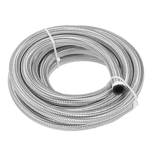 X AUTOHAUX 15 Ft 10AN Fuel Hose AN10 5/8" Universal Braided Stainless Steel CPE Oil Fuel Gas Line Hose