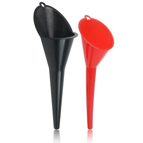 2pcs Long Skinny Neck Oil Funnel for Automotive Transmission Fluid MultiFunction for Change Car Motorcycle Engine Kerosene Diesel Fuel Lubricant Water Liquids Filling Thin Nose Spill Free