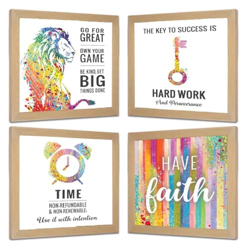 Chaka Chaundh - Motivational Quote Art Frames - Framed Inspirational Wall Quotes poster for OFFICE, STUDENT, STUDY ROOM - (11 X 11 Inches - Set of 4)