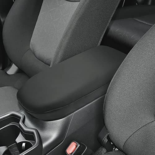 INTGET Center Console Armrest Cover for Toyota RAV4 Accessories 2025 2024 2023 2022 2021 2020 2019 Leather Middle Console Lid Cover Arm Rest Covering CarBlack with Cushion Flat