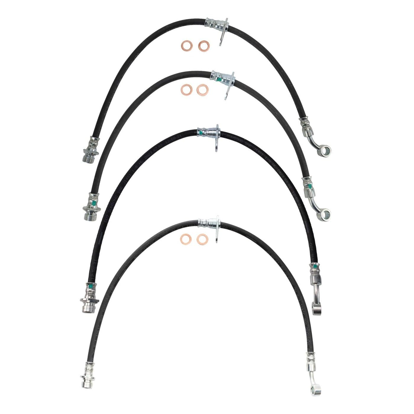 TRQ Front Rear Brake Hose Set Compatible with 20032011 Honda Element
