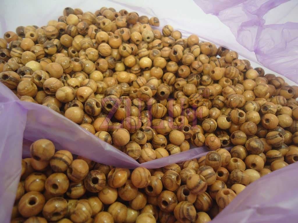 ZULUF 4mm Small Wooden Beads - Bethlehem Olive Wood Brown Beads for Jewelry Making (60pcs) Tiny Rosary Craft Supplies for Bracelet Necklace DIY & Catholic Prayer BEAD001