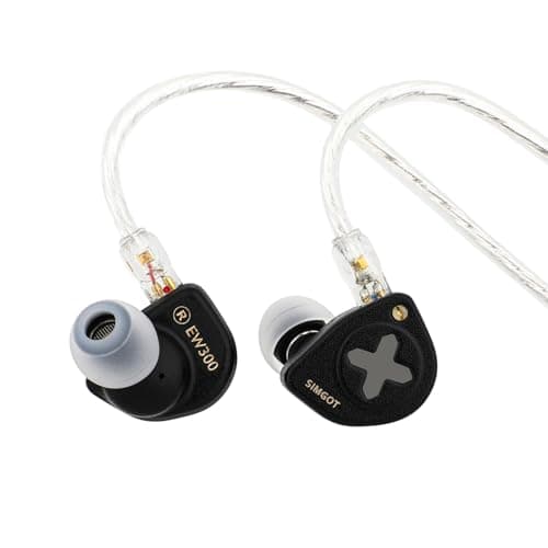 Linsoul SIMGOT EW300 1DD+1Planar+1PZT Hybrid Driver in Ear Monitor, Wired Earbuds IEM, Gaming Earbuds with Detachable Nozzles, Silver-Plated OFC IEM Cable for Audiophile Musician (EW300 DSP)