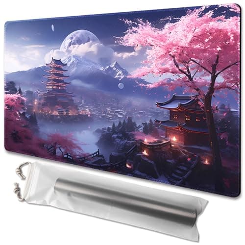 TCGMAT MTG Playmat NonSlip Backing Printing Ideal for Card Game Enthusiasts TCG Playmat Cherry Blossom rainNo Deck