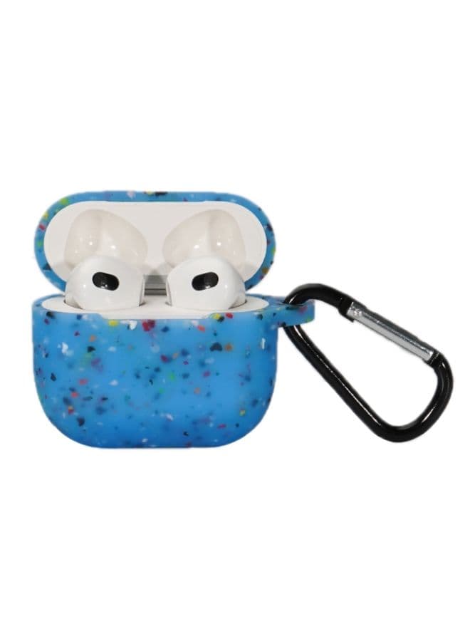 Case Cover For AirPods 3 Bluetooth Earphone Silicone Case Blue Floral