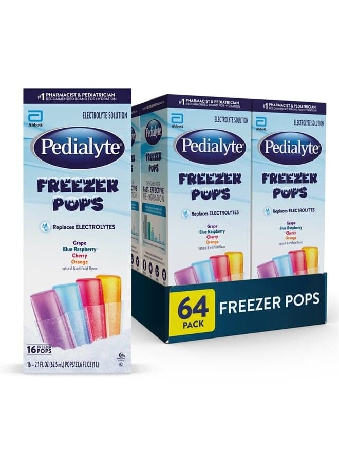 Electrolyte Solution Freezer Pops, Variety Pack, 16 Count (Pack of 4)