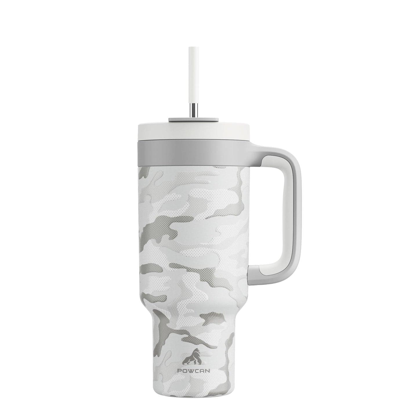 POWCAN 40 oz Camo Tumbler with Handle 2in1 Straw and Sip Lid Leakproof Dishwasher Safe Insulated Stainless Steel Travel Coffee Mug Keeps Cold for 34 Hours Car Cup Holder Fit Clouded Aspen