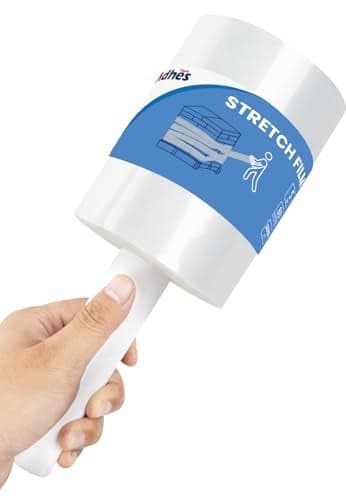 ADHES Mini Hand Stretch Wrap Film 5 Inch x 1000 Feet 80 Gauge Industrial Strength Stretch Film Shrink Wrap Roll for Packing Pallet Furniture Wrapping Moving Protection