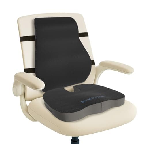 WELLGIVER Gel Memory Foam Coccyx Seat Cushion for Tailbone & Back Pain Relief–Orthopedic Chair Pad for Office, Car, Home U-Shaped Comfort Seat Support for Sciatica, Lower Back Pain | 18 x 15 x 3 Inch