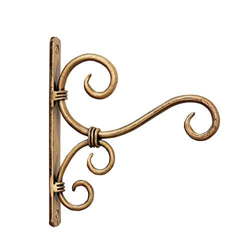 CRAFTYKART Golden Antique Metal Hangers for Wall Plant Hooks for Hanging Plant Brackets for Bird Feeders & Houses Planters Lanterns Wind Chimes Hanging Baskets