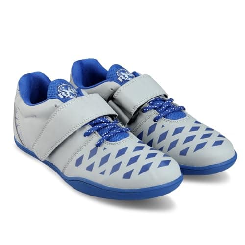 RXN Throwing Shoes for Discuss Throw, Shotput & Hammer Throw - Track & Field Shoes for Men (Grey/Blue, Size 10)