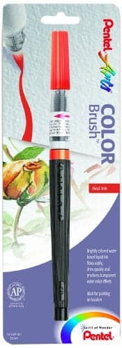 Pentel Arts Color Brush, Red, 1-Pack (GFLBP102)