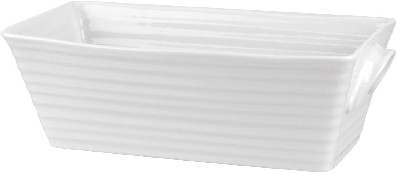 Portmeirion Sophie Conran White Rectangular Baker Bread Loaf Pan for Baking 11 x 525 Inch Made from Fine Porcelain Dishwasher and Microwave Safe