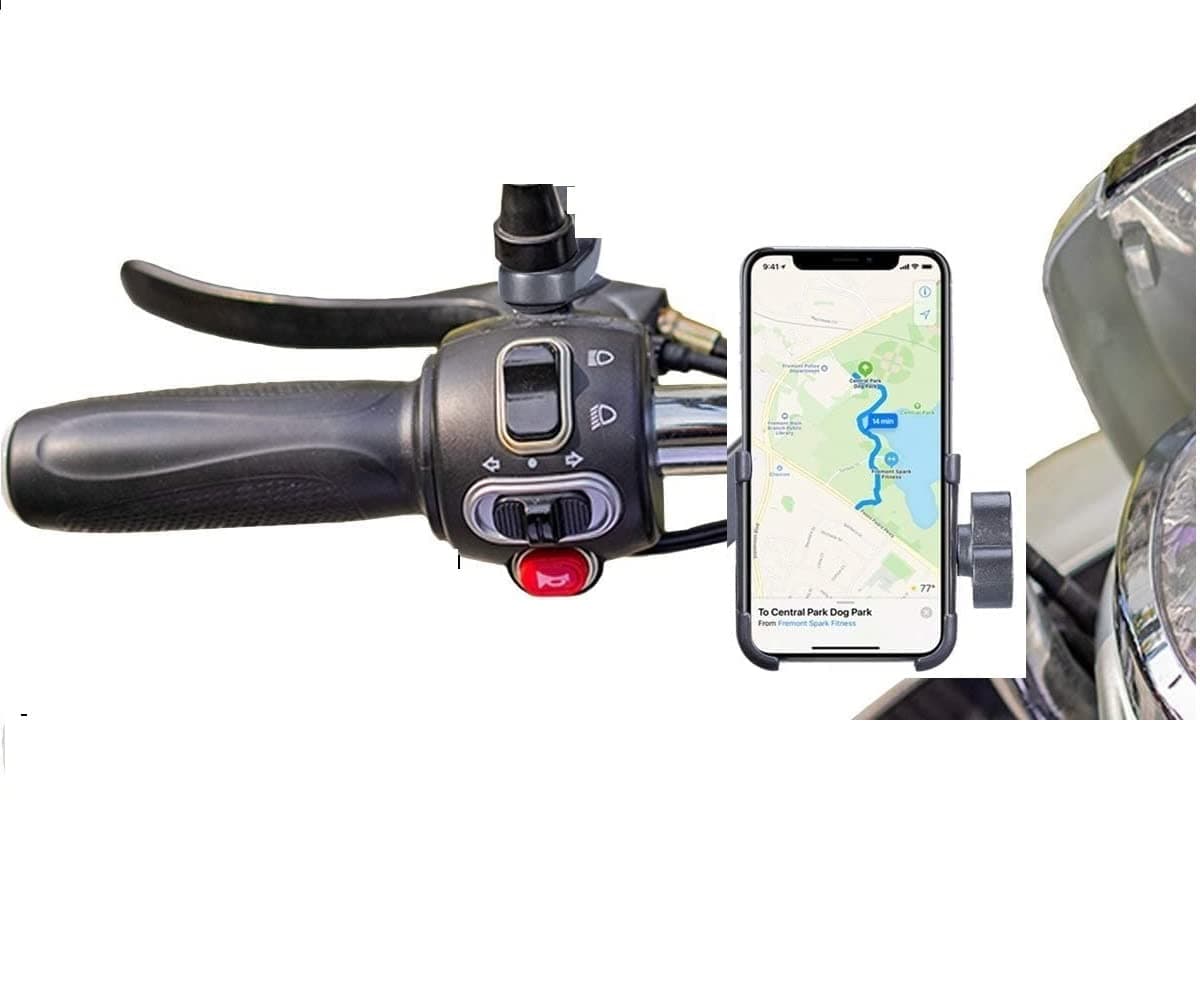 AUTOGUYS B34 Mobile Holder for Bikes or Bike Mobile Holder for Maps and GPS Navigation, one Click Locking, Firm Gripping, Anti Shake and Stable Cradle Clamp 360° Rotation Phone Mount (Random Color)